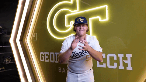 Georgia Tech Baseball GIF by Georgia Tech Yellow Jackets