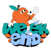 Week End Apple Sticker