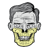 UMPThrash233 metal skull streetart dientes Sticker