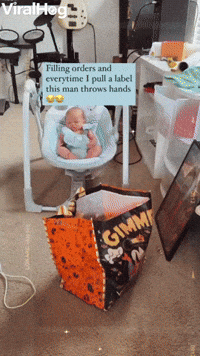 Baby Cheers on Mom's Successful Business