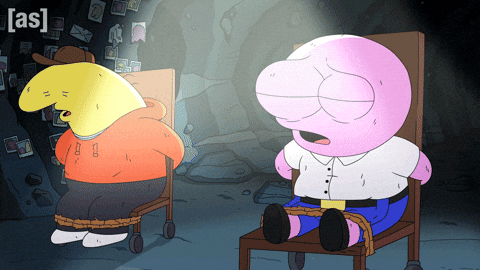 Scared Look Around GIF by Adult Swim