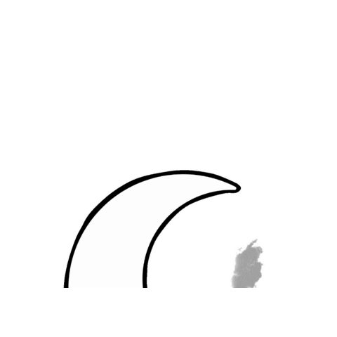 PlanetShack black and white black white crescent moon handmade candles Sticker