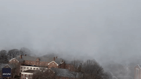 'Instant Whiteout' as Snow Squall Moves Through State College, Pennsylvania