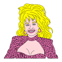 Dolly Parton Smile Sticker by doña batata