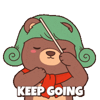 Keep Going Teddy Bear Sticker by BEARISH