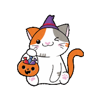 Trick-Or-Treat Cat Sticker by Petique, Inc.