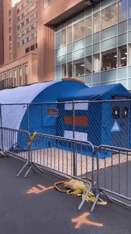 Emergency Management Tents Spotted Outside Manhattan Hospital