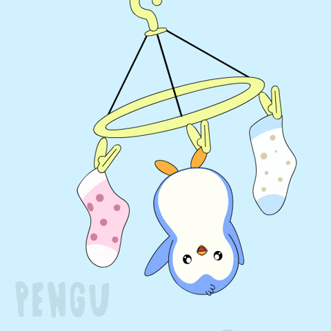 Penguin Hanging GIF by Pudgy Penguins