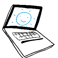 UNICEFLAC feliz sol type laptop Sticker