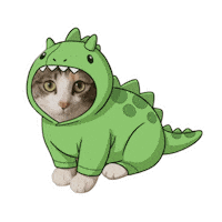 Cat Dinosaur Sticker