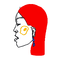 Strong Woman Red Head Sticker