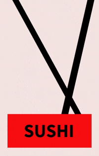 Sushi Bar Wine GIF by Sweet Charee Gallery