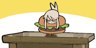 Burger Anime Girl GIF