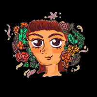 GraciaBarahona love girl illustration flower GIF
