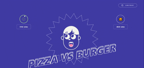 Pizza vs Burger Webflow website example