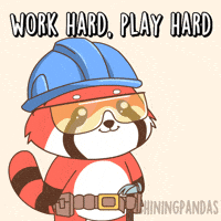 Work Hard Red Panda GIF