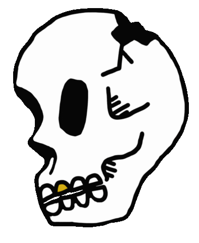 HelenaGraphics gold dark skull dead Sticker