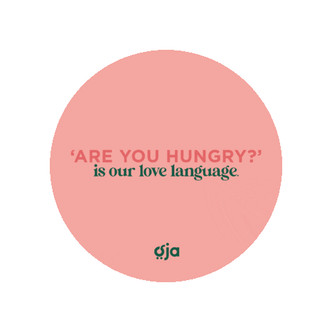 OjaHQ food love language are you hungry oja Sticker