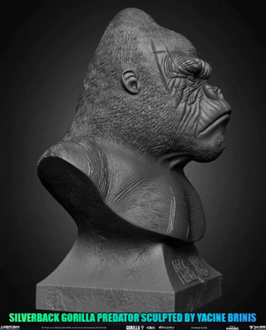 YacineBRINIS gorilla sculpt zbrush silverback GIF