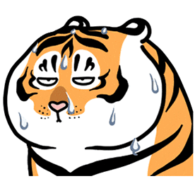 Nervous Tiger Sticker by Bu2ma