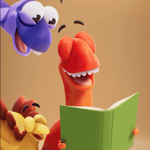 Book Club Laughing GIF by Claynosaurz