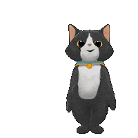 Black Cat Sticker by TeamKrikey