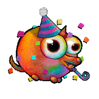 Adventures_with_Goober dog rainbow celebrate yay Sticker