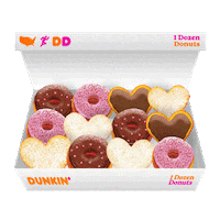 valentines day hearts Sticker by Dunkin’