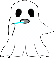 Ghost Brush Your Teeth Sticker