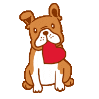 YayKayDesign love heart dog bulldog Sticker
