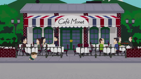 walking cafe monet GIF by South Park 