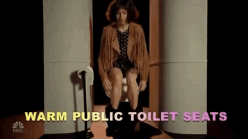 warm public toilet seats GIF by Saturday Night Live