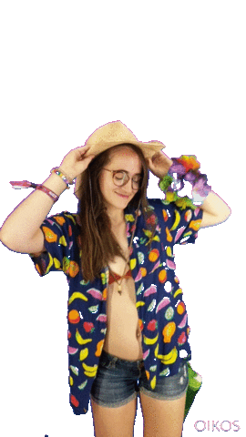 Good Vibes Girl Sticker by Oikos Canada
