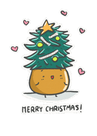 Merry Christmas Hearts Sticker by Jackie Tsang