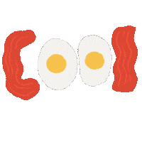 Bacon And Egg Wow Sticker by Demic