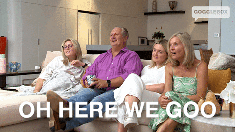 Excited Here We Go GIF by Gogglebox Australia