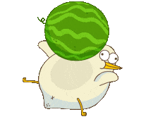 Chicken Watermelon Sticker by BadTimeStories