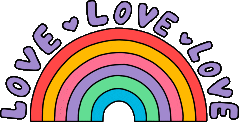 Love Love Love Pride Sticker by Poppy Deyes