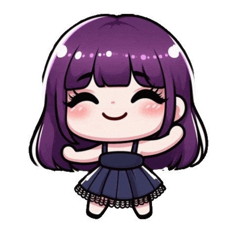 Girl Purple Hair Sticker