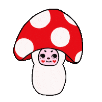 EganStreetDesign mushroom creepy cute kewpie cupie Sticker