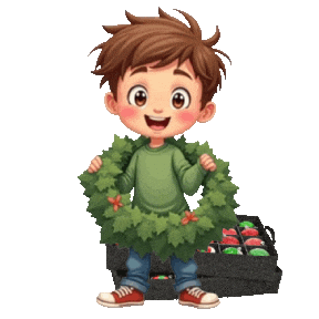 Boys Girls Christmas Ornaments Sticker