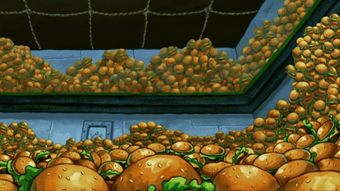 benjaminlgill giphygifmaker squidward bursting out of krabby patty vault GIF