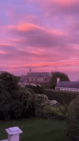Pink Sunset Stuns in Nantucket as Hurricane Lee Nears Coast