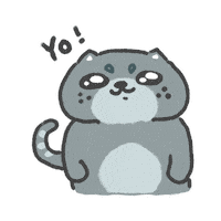Cool Cat Hello Sticker