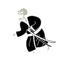 gominosensei samurai esqueleto katana lama Sticker