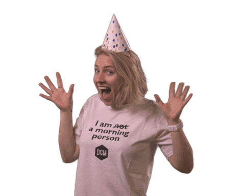 Happy Birthday Wow Sticker by Dear Good Morning