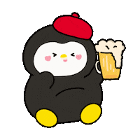 pongpong_world new beer penguin 하트 Sticker