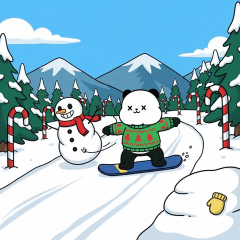 Snowboarding Snow Day GIF by Kanpai Pandas