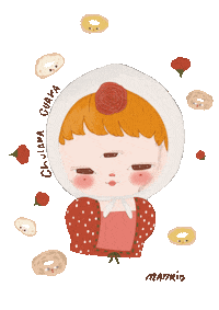 Darirojas_illustration girl kawaii madrid chulapa Sticker