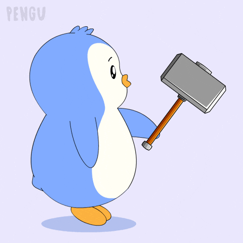 Penguin Hammer GIF by Pudgy Penguins